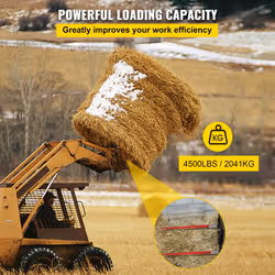 VEVOR Pair Hay Spear 49" Bale Spear 3000 lbs Capacity, Bale Spike Quick Attach Square Hay Bale Spears 1 3/4", Red Coated Bale Forks, Bale Hay Spike