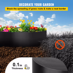 VEVOR Landscape Edging, 10 inch Depth 300 ft Total Length, Recycled HDPE Coiled Terrace Board, Flexible Bender Border for Landscaping, Lawn, Garden,