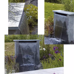 Oase 70771 Waterfall XL 30 - Waterfall 30 cm Wide in Stainless Steel Look for Water Features in the Garden and Outdoor Use, for Mounting on Walls and