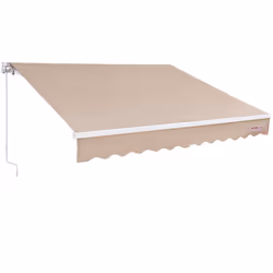 VEVOR Manual Retractable Awning, 8 x 7 ft Outdoor Patio Awning Retractable Sun Shade, Water-Resistant Polyester Patio Door Wi ...