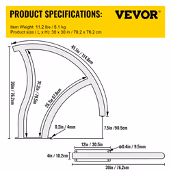 VEVOR Pool Handrail, 30" x 30" Swimming Pool Stair Rail, 2 PCs Stainless Steel Stair Pool Hand Rail Rated 375lbs Load Capacity, Pool Rail with Quick