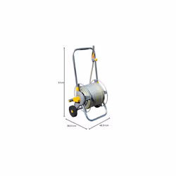 HOZELOCK - Cart Reel Metal Pro 30m : Reel on Wheels 30m, Stable, Robust Metal Drum, Telescopic Traction Handle Comfortable, Supplied Assembled with