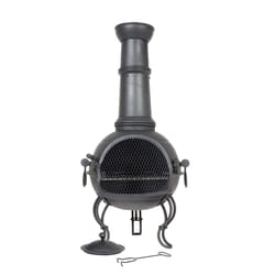 MURCIA LARGE STEEL CHIMENEA WITH GRILL