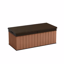 Keter Darwin 380L Outdoor Garden Furniture Storage Box Brown Evotech+ Wood Look and Feel | Fade Free | All Weather Resistant  ...