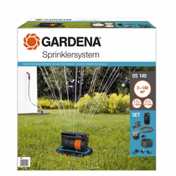 Gardena Sprinkler System Complete Set with Sversive Quadrangers OS 140: Irrigation System for Square and Rectangular Surfaces ...