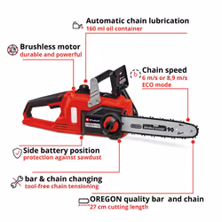 Einhell Power X-Change 18V Cordless Chainsaw | 14 Inch (30cm) OREGON Bar and Blade Chain, Tool-Free Tensioning, Kickback Protection | FORTEXXA 18/30