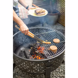 MORESQUE DEEP STEEL FIREPIT WITH GRILL