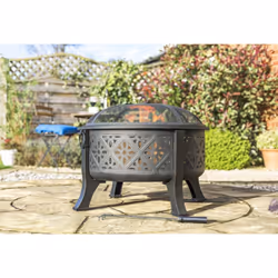 MORESQUE DEEP STEEL FIREPIT WITH GRILL