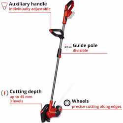 Einhell Power X-Change Cordless Lawn Edger - 18V, Lightweight Battery Grass Trimmer, 19cm Cutting Length, 3 Cutting Depths - GE-LE 18/190 Li Solo