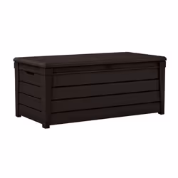 Keter Brightwood 454L Outdoor 60% recycled Garden Furniture Storage Box Brown Wood Panel Effect Fade Free All Weather Resista ...