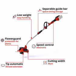 Einhell Power X-Change 36V Cordless Strimmer - 30cm Cutting Width, Cordless Grass Trimmer and Lawn Edger With Auto Line-Feed - GE-CT 36/30 Li E Solo