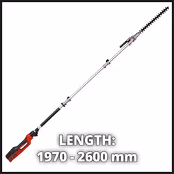 Einhell Electric Long Reach Hedge Trimmer - 900W, Lightweight (4.5Kg), 2M Pole (2.6M Reach), Safe and Easy to Use Tiltable Cutting Head - GC-HH 9046