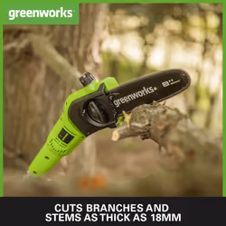Greenworks G40PSH Cordless 2-in-1 Pole Saw and Pole Hedge Trimmer with Shoulder Strap, Pole Saw 20cm Bar, Trimmer 51cm Dual Action Blades, WITHOUT 40V