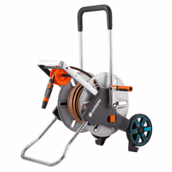 Gardena CleverRoll M Easy Metal Set: Hose trolley with 60 m capacity, very sturdy with a stable hose guide, includes 25m hose ...