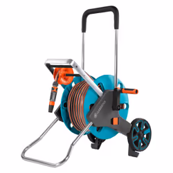 GARDENA CleverRoll M Easy Set: Hose cart with up to 20 m capacity, particularly stable, with a comfortable hose guide in a ro ...