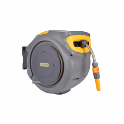 HOZELOCK - Auto Reel 30m wall-mounted hose reel : Easy to Install, Lock, Auto-rewind, Ready-to-use Reel With Nozzle, Fittings, Hozelock Hose and