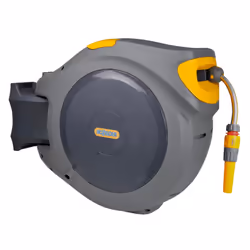HOZELOCK - Auto Reel Wall-mounted 40m: Easy to Install, Child-lock, Auto-rewind, Ready-to-use with Nozzle, Fittings, Hozelock ...