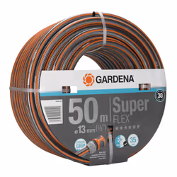 Gardena Premium Superflex Hose, 13 mm (1/2 inch), 50 m: Garden Hose with Power Grip Profile, 35 bar Burst Pressure, Highly Flexible, Keeps its Shape,