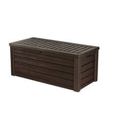 Keter Westwood 570L Outdoor 75% recycled Garden Furniture Storage Box Brown Wood Panel Effect ; Fade Free ; All Weather Resistant ; Safe and Secure ;