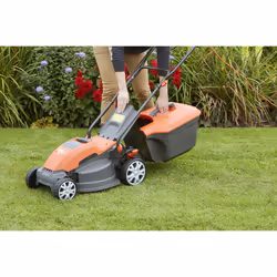 Flymo Speedi-Mo 360C Electric Wheeled Lawn Mower, 1500 W, Cutting Width 36 cm, Orange/black
