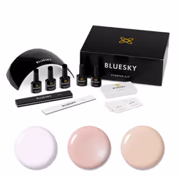 Bluesky Gel Nail Polish Starter Kit - Natural, Gel Nail Kit with 24W UV LED Lamp Nail Dryer, 3 x 10ml Gel Nail Polishes, Clea ...