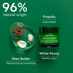 Apivita Bee Radiant Signs of Aging & Anti-Fatigue Face Cream 50ml - Antiwrinkle Moisturizer for Dry Skin With Propolis & White Peony - Fights Lines,