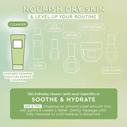 Glow Recipe Avocado Ceramide Moisture Barrier Face Cleanser - Hydrating Facial Cleanser for Dry Skin - Daily Makeup Remover & Gentle Face Wash