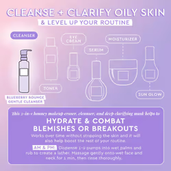 Glow Recipe Blueberry Bounce Hyaluronic Acid Foaming Cleanser - Pore-Refining + Hydrating Gentle Face Cleanser with AHA - Vegan + Cruelty-Free Face
