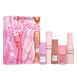 Glow Recipe Dewy Babies Travel Skincare Set - Plum Plump Hyaluronic Acid Serum + Dewy Flush Tinted Blush Drops + Pink Juice Face Moisturizer +