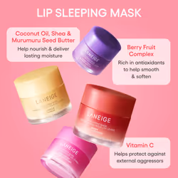 LANEIGE Lip Sleeping Mask Grapefruit: Nourish, Hydrate, Vitamin C, Murumuru & Shea Butter, Antioxidants, Flaky, Dry Lips