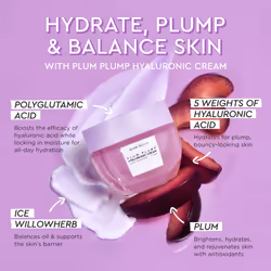 Glow Recipe Plum Plump Hyaluronic Acid Moisturizer Face Cream - Hydrating, Firming & Plumping Face Moisturizer for Dry Skin - Vegan Skin Care with