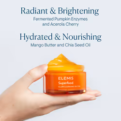 ELEMIS Superfood Hydrating Cleanser Butter - a Radiance Boosting Facial Cleansing Balm to Brighten & Nourish Skin, Gentle Cleanse, Glowy Cleanse 90g