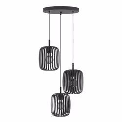 Eglo Pendant Lighting Romazzina, 3 lamp Ceiling Light Fitting, Cluster Hanging lamp for Dining and Living Room, Black Metal, ...