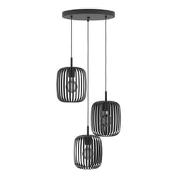 Eglo Pendant Lighting Romazzina, 3 lamp Ceiling Light Fitting, Cluster Hanging lamp for Dining and Living Room, Black Metal, E27 Socket, ? 18 in