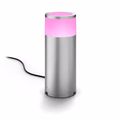Philips Hue Calla White and Colour Ambiance Outdoor Smart Light Pedestal. (INOX Grey) for Outdoor Smart Home Lighting, Patio, ...
