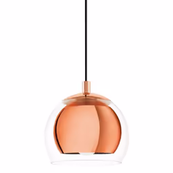 EGLO Ceiling Light Fitting Rocamar with 3 lampshades, Pendant Lighting Made of Copper-Coloured Steel and Clear Glass, Hanging lamp for Dining Table