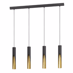 Eglo LED Pendant light Barbotto, 3 lamp ceiling light fitting with indirect lighting, hanging lamp for dining and living room ...