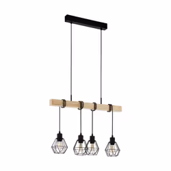 Eglo Pendant lighting Townshend 5, 4-lamp vintage ceiling light fitting, industrial hanging lamp for living and dining room,  ...