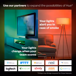 Philips Hue White and Colour Ambiance Mini Starter Kit [B22 Bayonet Cap] Includes 2 Smart LED Bulbs and a Hue Bridge, Compatible with Alexa, Google