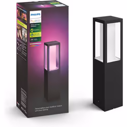 Philips Hue Impress White and Colour Ambiance Pedestal [EU Version - Black] Low Voltage. For Outdoor Lighting, Patio, Terrace ...