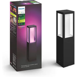 Philips Hue Impress White and Colour Ambiance Pedestal [EU Version - Black] Low Voltage. For Outdoor Lighting, Patio, Terrace, Garden.