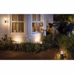 Philips Hue Lucca White LED Smart Outdoor Pedestal Light, For Garden and Patio. Works with Alexa, Google Assistant and Apple HomeKit, Pack of 1