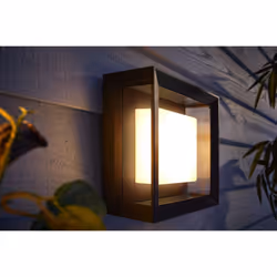 Philips Hue Econic White and Colour Ambiance LED Smart Garden Wall Light [Square Porch Light], Works with Alexa, Google Assistant and Apple Homekit