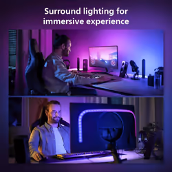 Philips Hue Play Gradient PC Lightstrip Starter Kit Including Hue Bridge [for 32-34 Inch Screens] LED Smart Lighting. Sync for Entertainment, Gaming
