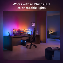 Philips Hue Play Gradient PC Lightstrip Starter Kit Including Hue Bridge [for 3X 24-27 Inch Screens] LED Smart Lighting. Sync for Entertainment,