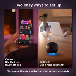 Philips Hue New White and Colour Ambiance Smart Light Bulb 4 Pack 60W - 800 Lumen [E27 Edison Screw] with Bluetooth. Works with Alexa, Google