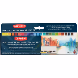 Derwent Inktense Paint 24 Pan Palette, Set of 24, Half Pan Size, Water-Soluble, Ideal for Painting & Crafts on Paper & Fabric ...