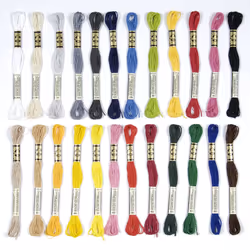 DMC - Assortment of Moulin? Special 117MC Threads ? Vitamins & Essentials Colours ? 100% Cotton ? 2 Packs of 24 Skeins of 4 Metres | Embroidery