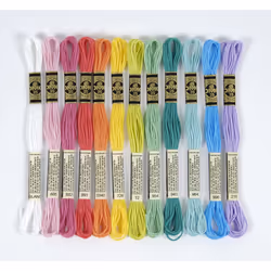 DMC - Assortment of Moulin? Special 117MC Threads ? Vitamins & Essentials Colours ? 100% Cotton ? 2 Packs of 24 Skeins of 4 Metres | Embroidery
