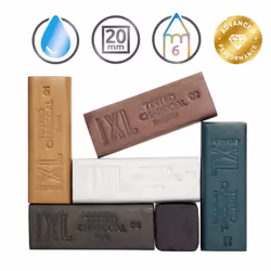 Derwent Tinted Charcoal XL Blocks 6 Tin, Set of 6, 60mm Extra-Large Block, Naturally Water-soluble, Ideal for Sketching, Drawing and Expressive Mark
